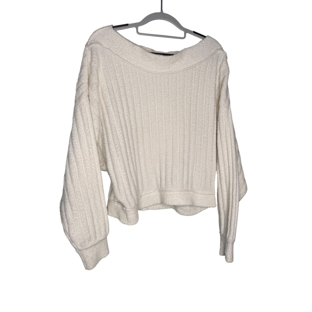 Free People cabin fever pullover slouchy white sweater